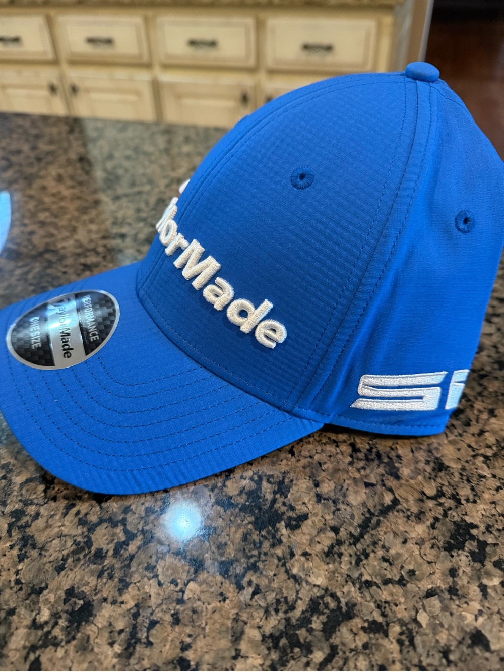 TaylorMade Blue Golf Cap with White Logo - Picture 3 of 4